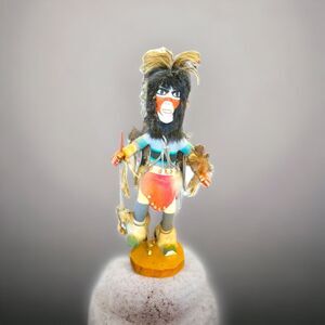 17" Native American Kachina Doll Spear Dance Signed IMSB